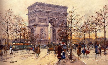 París Painting - Arco De Triunfo Parisino Eugène Galien Laloue